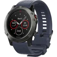 Shop4 - Geschikt voor Garmin Forerunner 935 Bandje - Siliconen Donker Blauw