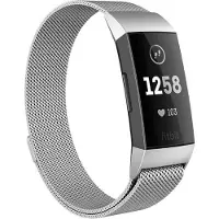 Shop4 - Geschikt voor Fitbit Charge 4 Bandje - Small Metaal Zilver