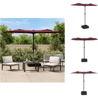 vidaXL Parasol dubbel dak 316x145 cm bordeauxrood