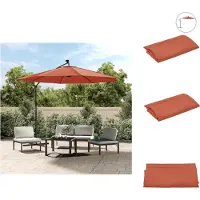 vidaXL Vervangingsdoek voor tuinparasol 300 cm terracottakleurig
