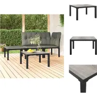 vidaXL Salontafel tuin 55x55x31 cm DPC en staal grijs