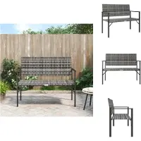 vidaXL Tuinbank 2-zits poly rattan grijs