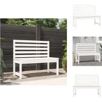 vidaXL Tuinbank 109 cm massief grenenhout wit