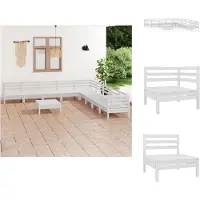 vidaXL 10-delige loungeset voor de tuin, massief grenenhout, wit