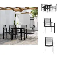 vidaXL 5-delige tuinset, zwart