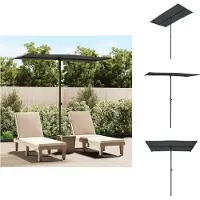 vidaXL Parasol met aluminium paal 180x110 cm antracietkleurig