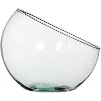 Mica Decorations Bloemen/planten vaas Boly - gerecycled glas - transparant - D24 x H21 cm - Vazen