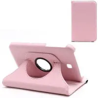 AML Beschermhoes Geschikt voor: Samsung Galaxy Tab 3 7.0 Inch Hoes Cover 360 graden draaibare Case Licht Roze