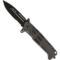 Mil-Tec - Assault knife - black -met snelle one hand flipper opening