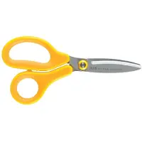 Plus FitCut Curve KIDS schaar voor linkshandigen, fluorine bladen, 14,5 cm, geel, op blister