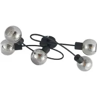 LINDBY - Elaina 5 Plafondlamp Black/Smoke