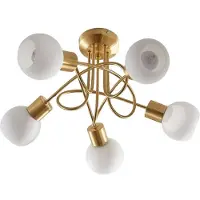 LINDBY - Elaina 5 Plafondlamp Brass/Opal