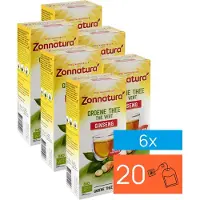 Zonnatura 6x Groene Thee Bio Gingseng 20 Stuks