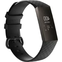 Shop4 - Geschikt voor Fitbit Charge 4 Bandje - Siliconen Zwart