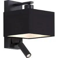 QAZQA Moderne wandlamp zwart vierkant met leeslamp - Puglia
