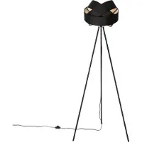 QAZQA Moderne vloerlamp zwart - Cloth