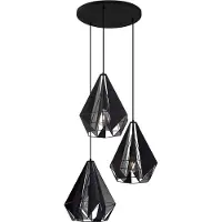 QAZQA Industriële hanglamp zwart met mesh 3-lichts - Carcass