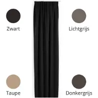MESA LIVING Mesa Verduisterende gordijnen - Donkergrijs - Haken - 150 x 250 cm