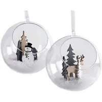 Rayher Hobby Open kerstballen om te vullen 8 cm - 2x stuks - Kerstbal