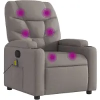 vidaXL Massagestoel verstelbaar stof taupe