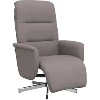 vidaXL Fauteuil verstelbaar met voetensteun stof taupe