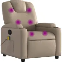 vidaXL Massagestoel verstelbaar kunstleer cappuccinokleurig
