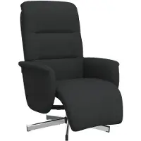 vidaXL Fauteuil verstelbaar met voetensteun stof zwart