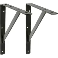 AMIG Plankdrager/planksteun van metaal - 2x - gelakt zwart - H500 x B325 mm - Tot 185 kg - Plankdragers