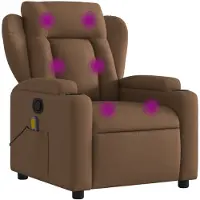 DKD Home Decor Massagestoel verstelbaar stof bruin