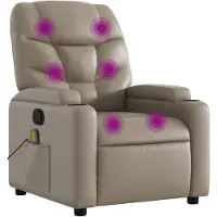 vidaXL Massagestoel verstelbaar kunstleer cappuccinokleurig