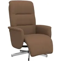 vidaXL Fauteuil verstelbaar met voetensteun stof bruin