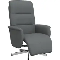 vidaXL Fauteuil verstelbaar met voetensteun stof donkergrijs