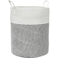vidaXL Opbergmand Ø 38x46 cm katoen grijs en wit