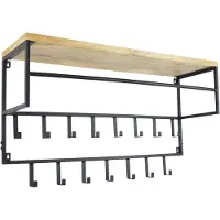 Loft42 Petri Kapstok - 15 haken - Metaal - Zwart - 100x57x30