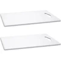 PlasticForte Keuken Snijplank - 2x - wit - 36 x 24 cm - kunststof - voor groente, fruit, vlees en vis