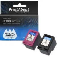 PrintAbout Huismerk HP 303XL (3YN10AE) Inktcartridge Zwart + 3 kleuren Multipack Hoge capaciteit