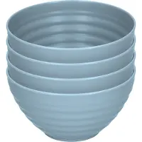 PlasticForte Schaaltjes - 4x - blauw - kunststof - 15 x 8 cm - kommen