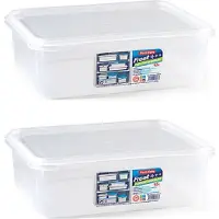 PlasticForte Vershoudbakje vriezer en magnetron - 4x - 6500 ml - kunststof - voedsel - 32 x 26 x 10 cm - Luchtdicht