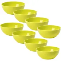 PlasticForte kommetjes/schaaltjes - 8x - dessert/ontbijt - kunststof - D12 x H5 cm - groen - BPA vrij