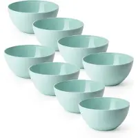 PlasticForte Schaaltjes - 8x - kunststof - kommetjes - dessert/ontbijt - D14 x H6 cm - mintg