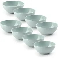 PlasticForte kommetjes/schaaltjes - 8x - dessert/ontbijt - kunststof - D12 x H5 cm - mintgroen - BPA vrij