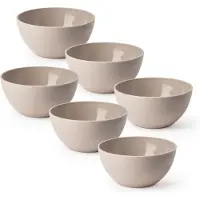 PlasticForte Schaaltjes - 6x - kunststof - kommetjes - dessert/ontbijt - D14 x H6 cm - taupe