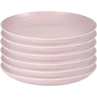 PlasticForte Rond bord/camping bord - 6x - D22 cm - lichtroze - kunststof