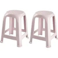 PlasticForte Forte Plastics Keukenkrukje/opstapje - 2x - Handy Step - roze - kunststof - 37 x 37 x 46 cm