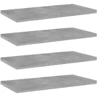 vidaXL Wandschappen 4 st 40x20x1,5 cm bewerkt hout betongrijs