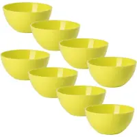 PlasticForte kommetjes/schaaltjes - 8x - dessert/ontbijt - kunststof - D17 x H7 cm - groen