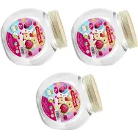 PlasticForte Snoeppot/voorraadpot - 3x - 2L - beige - kunststof - D12 x H17 cm
