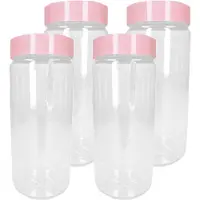PlasticForte Voorraadpot/bewaarpot - 10x - 650 ml - kunststof - oud roze - B7 x H18 cm