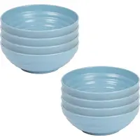 PlasticForte Kommetjes/schaaltjes - 8x - Dessert/ontbijt - Kunststof - D13 cm - ijsblauw