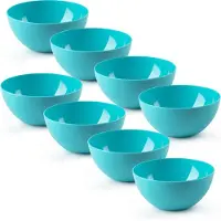 PlasticForte kommetjes/schaaltjes - 8x - dessert/ontbijt - kunststof - D17 x H8 cm - blauw